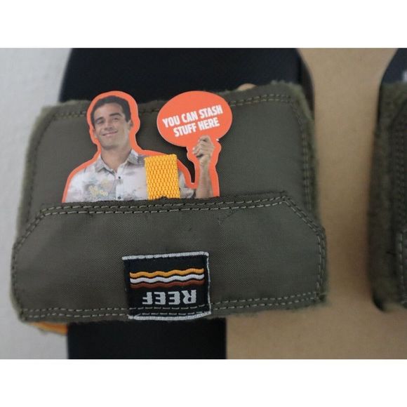 Reef CI9802 Men's Sz 12 Forrest Green Jacket Stash Slip-On Slide Sandals - Picture 4 of 10